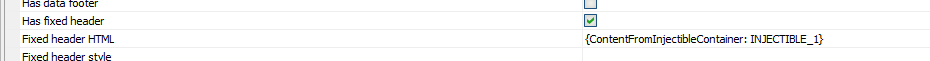 Injecting the container into a Fixed/Data header